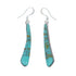 Native American Sterling Silver Turquoise Inlay Hook Dangle Earrings NN20620